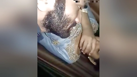 Today Exclusive- Desi Couple Romance And Boob Sucking