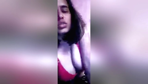 Sexy Indian Girl Sanjana Shows Her Boobs On Video Call 9