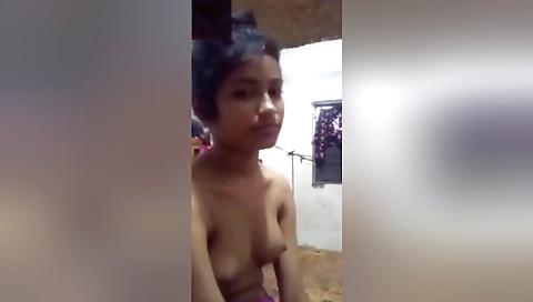 Shy Desi Girl Shows Her Boobs