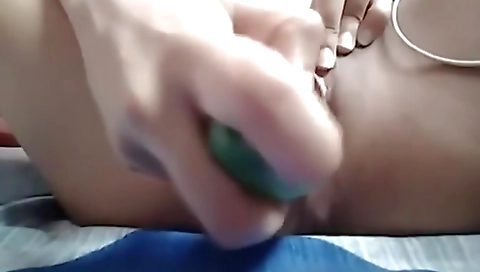 Indian Skinny Girl Tanu Verma Huge Monster Cucumber In Her Tight Pussy