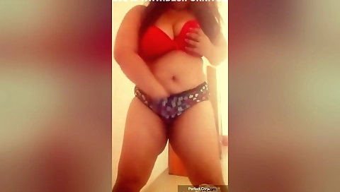 Horny Babe Teasing, Boobs Squeeze, Touching Herself