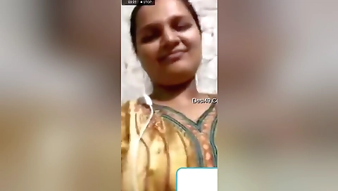 Today Exclusive- Horny Desi Girl Showing Her Boobs And Pussy On Video Call 1
