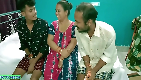 Aunty Shared! Hindi Latest Xxx Threesome Sex