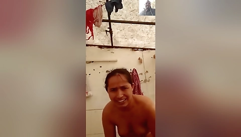 Hot Desi Girl Shows Her Boobs And Bathing To Lover On Video Call 1