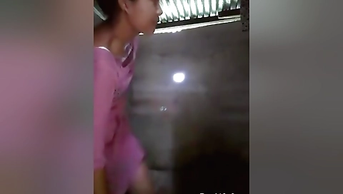 Cute Indian Girl Bathing Selfie