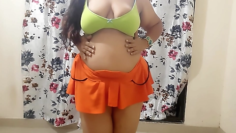 Horny Desi Indian Girl.. Spanking Her Big Ass In Her Private Bedroom 2