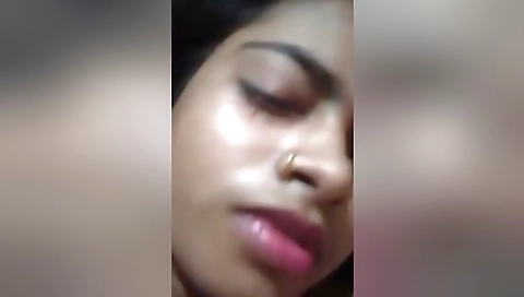 Horny Desi Girl Pressing Her Boobs