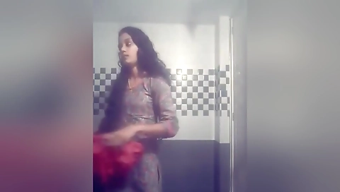 Today Exclusive- Cute Desi Girl Strip Her Cloths And Shows Her Boobs 1